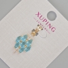 قلادة Xuping مع كريستالات سماوية وأحجار راين بيضاء، قطر 26×12مم+- مطلية بالذهب عيار 18
