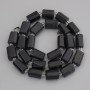 حبات تورمالين حجر معالج، القطر 13-14x9-10mm+- خرز 4mm+- على الخيط، الطول 44cm+