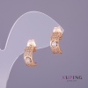 أقراط Xuping قرنفل أحجار بيضاء، القطر 5mm، الطول 13mm لون ذهبي
