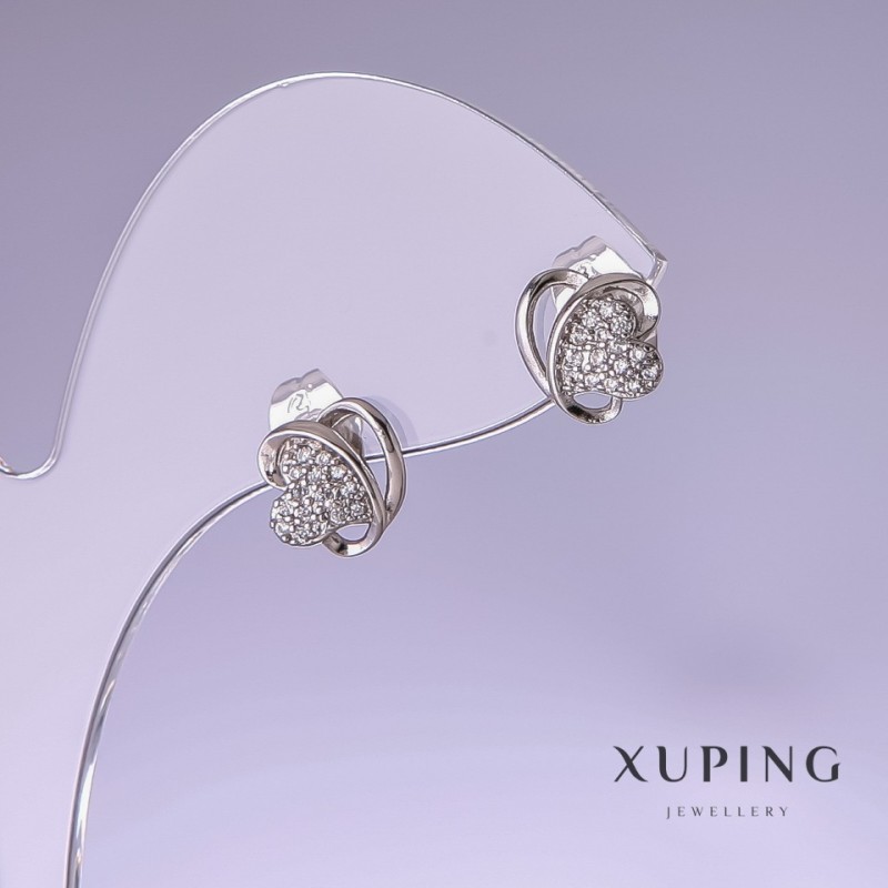 أقراط Xuping 9x10 مم مطلية بالروديوم