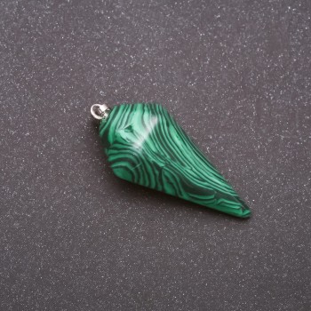 قلادة «بندول» من حجر الملكيت الطبيعي 40x30x13mm