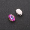 السعر للعبوة /10pcs بلورة للخياطة في طوق بيضاوية 10×14mm توتية صفراء