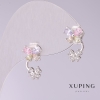 أقراط Xuping فراشات بأحجار متعددة الألوان 15x9mm روديوم