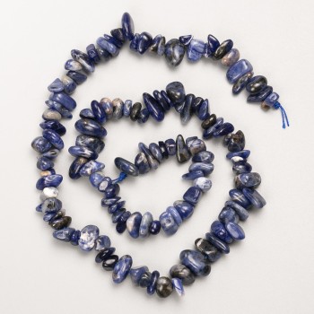 خرز السوداليت حجر طبيعي كسر على خيط، القطر 8×4مم±، الطول 40سم +